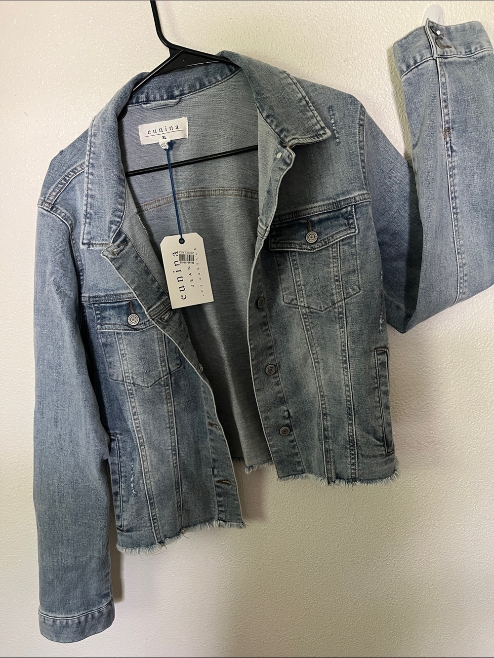 eunina Light Blue Denim Jacket with Button Front